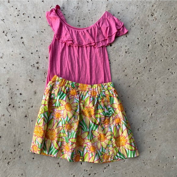 Lilly Pulitzer Asymmetrical Neckline Ruffle Tank Top - Picture 2 of 4